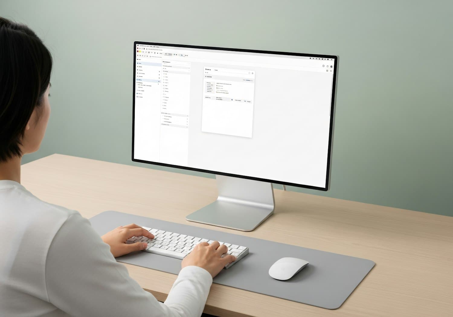 A designer animating the title sequence at a desk